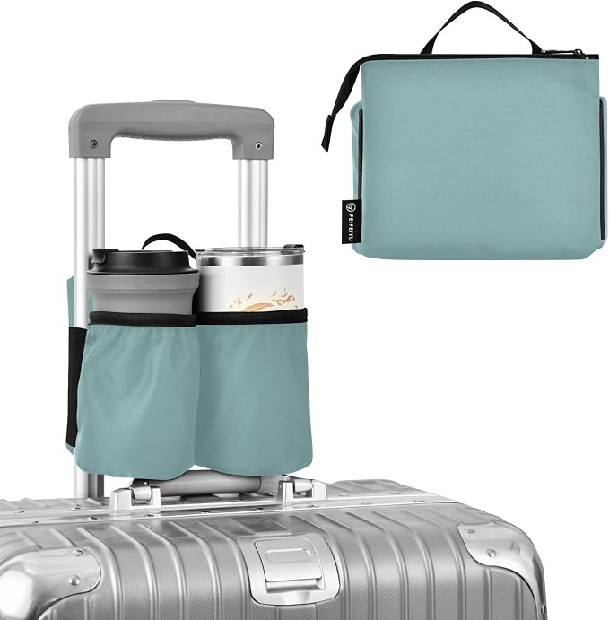 DOMIKING Teal Travel Luggage Cup Holder by DOMIKING