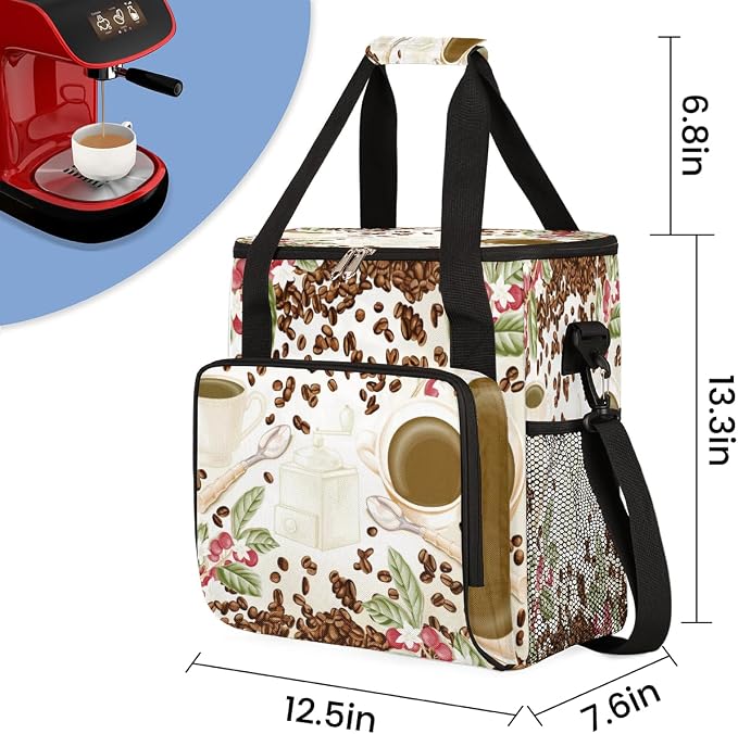 Watercolor Coffee Bean Coffee Maker Carring Bag Cafe Travel Carrying Storage - Image 2