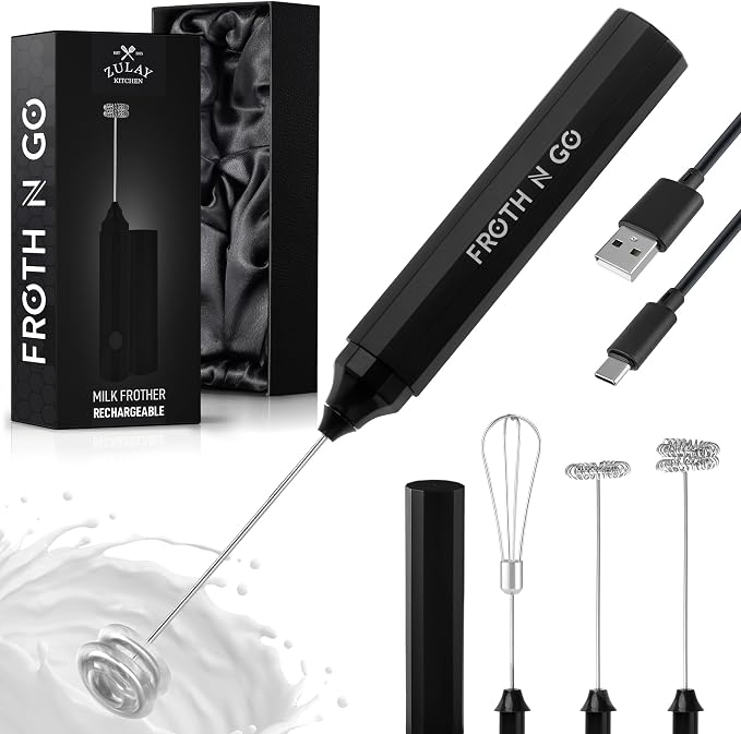 Zulay Froth N Go Milk Frother – 3-in-1 Handheld Frother Wand by ZulayKitchen