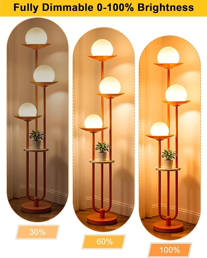 Lightdot Globe Orange Floor Lamp - Image 2