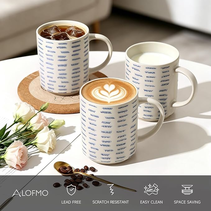 Coffee Mugs Set of 6, 17oz Ceramic Mugs - Image 3