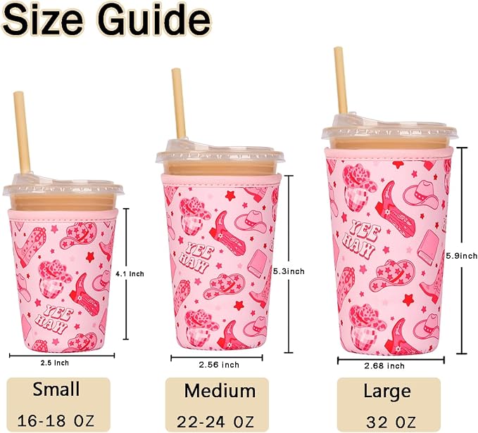 Reusable Insulated Sleeve for Iced Coffee Cup, Coffee Neoprene Sleeve for Cold - Image 5