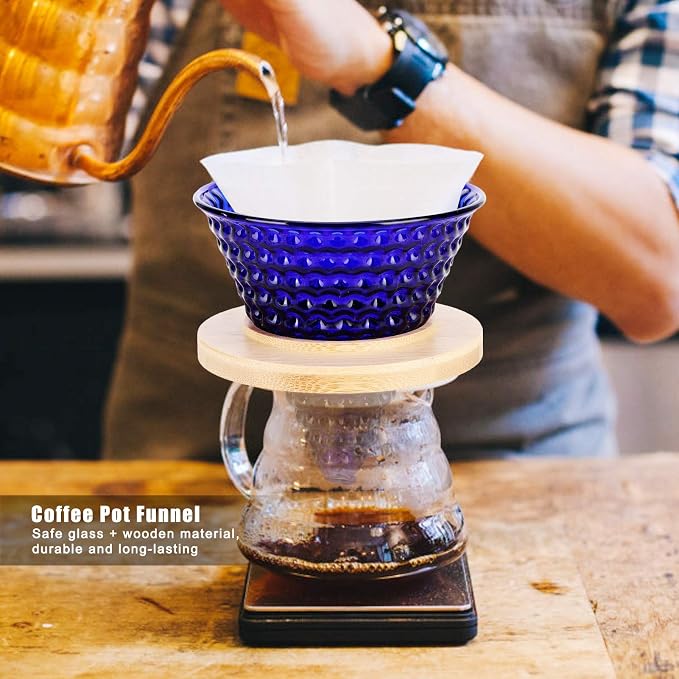 Pour Over Coffee Dripper Coffee Funnel, Coffee Filter Cone Cone Glass Pour Over - Image 2