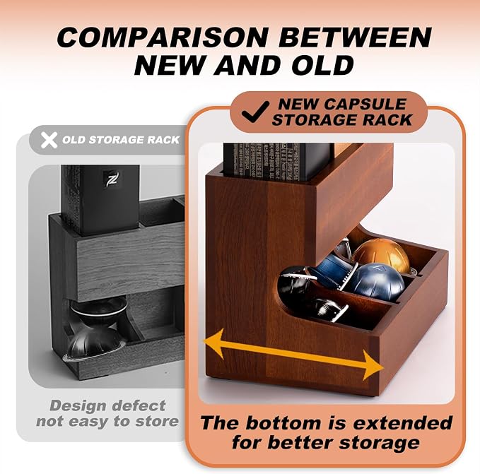 Wood Pod Dispenser Designed for Nespresso Vertuo Capsules, Freestanding - Image 2