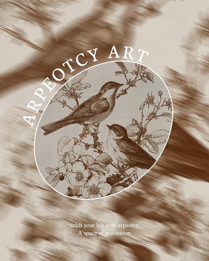 ARPEOTCY Gold Framed Canvas Wall Art, 8x10 Inch Vintage Bird Wall Art, Sepia - Image 6