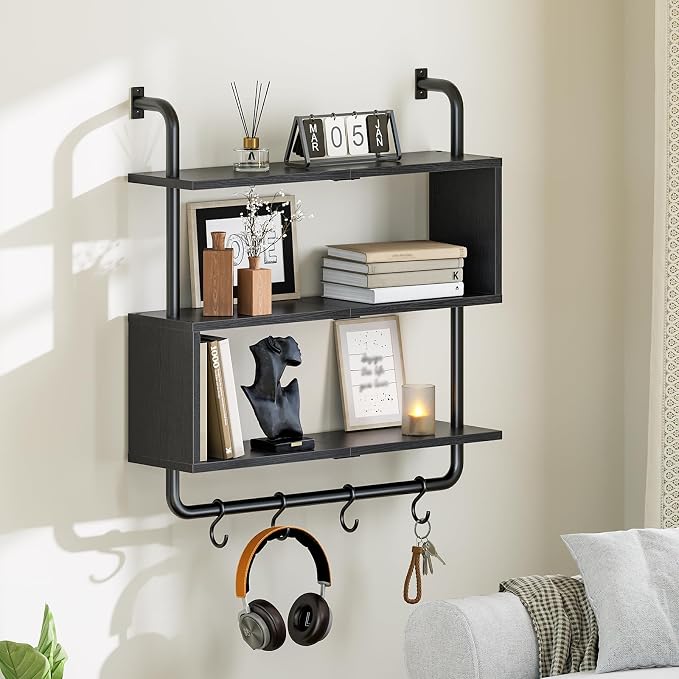 HOOBRO Floating Shelves with LED Lights, 29.5" LED Wall Mounted Gaming Shelf - Image 2