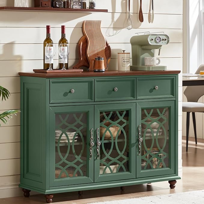 Joaxswe Farmhouse Sideboard Buffet Cabinet by Joaxswe