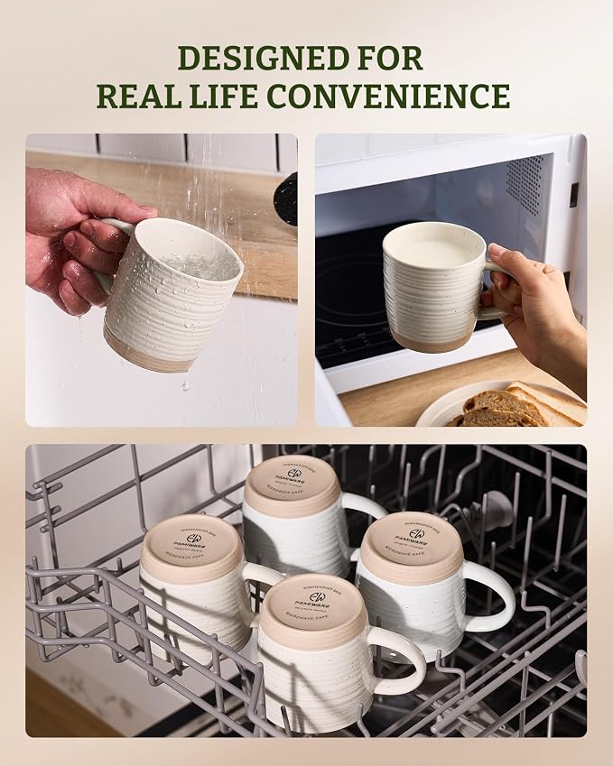 famiware Coffee Mugs Set of 4, 13 oz Mug Set, Ceramic Cup Set - Image 5