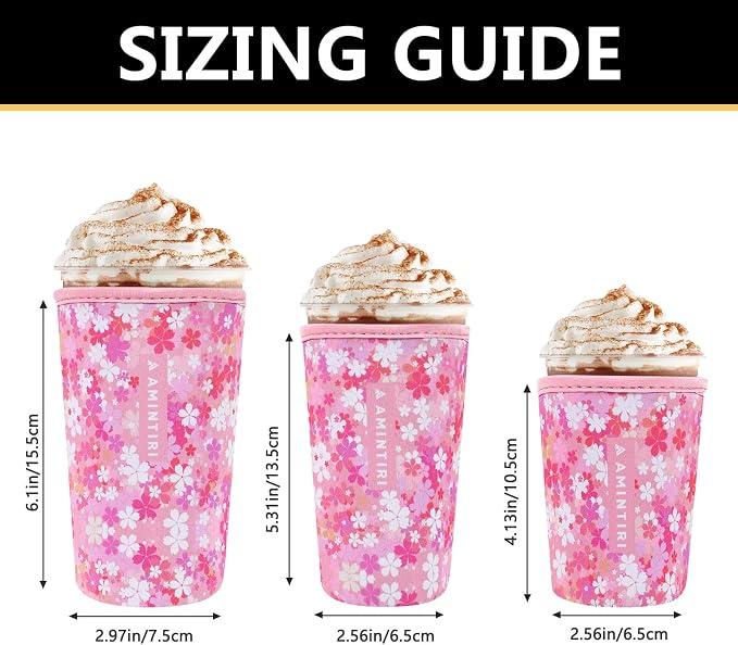 3 Pack Reusable Sleeve for Iced Coffee Cup, Coffee Neoprene Sleeve for Iced&Hot - Image 3