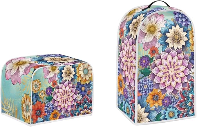 doginthehole Boho Floral Blender Cover Toaster Covers 4 Slice Bread Maker Cover by doginthehole