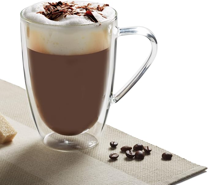 Safdie & Co. Barista Plus Insulated, Cappuccino Cups, Glass Coffee Mug - Image 3