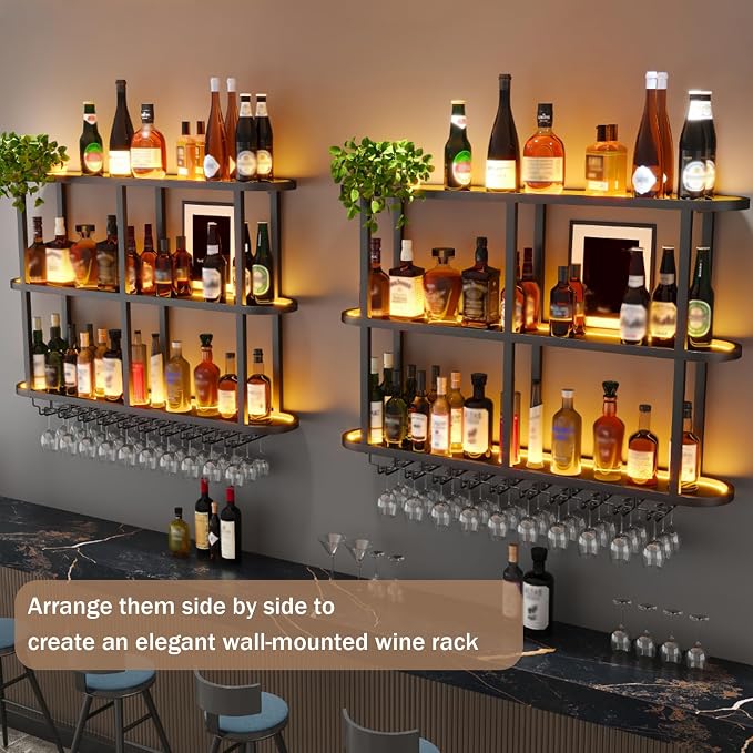 Metal Wall Mount Wine Rack, - Image 6