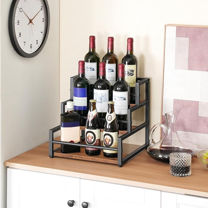 HOOBRO Coffee Syrup Rack Organizer, 3-Tier 12-Bottle Syrup Holder Stand - Image 5
