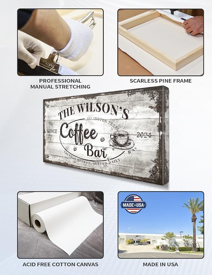 IPIC - Custom Coffee Bar Sign, Personalized Large Canvas Wall Art - Image 5