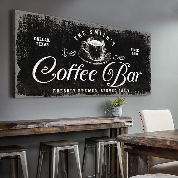 Tailored Canvases Custom Coffee Bar Sign by TAILOREDCANVASES