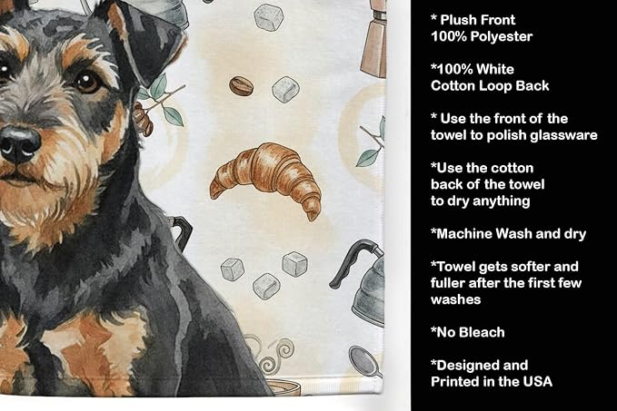 Caroline's Treasures Black and Tan Lakeland Terrier Coffee Bar Kitchen Towel - Image 4