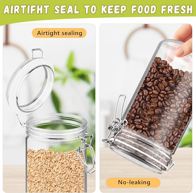 3 Pcs Plastic Sealed Storage Jars Empty Clear Food Storage Container - Image 4