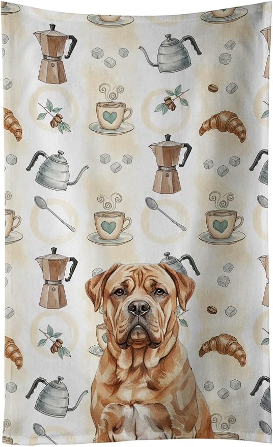 Caroline's Treasures Dogue de Bordeaux Coffee Bar Kitchen Towel Velour Plush by CarolinesTreasures