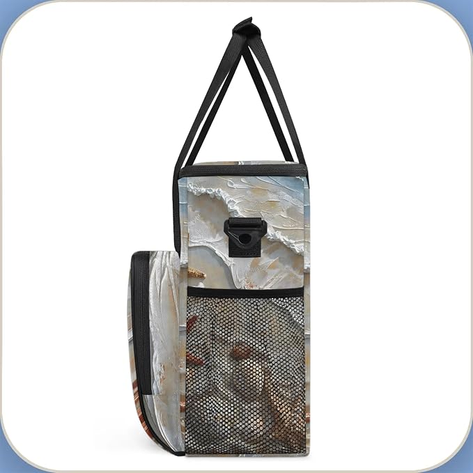 Summer Ocean Beach Seashell Starfish Coffee Maker Carring Bag, Large Insulated - Image 4