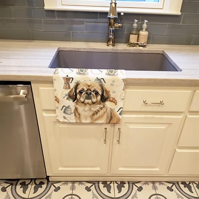 Caroline's Treasures Sable Pekingese Coffee Bar Kitchen Towel Velour Plush - Image 2