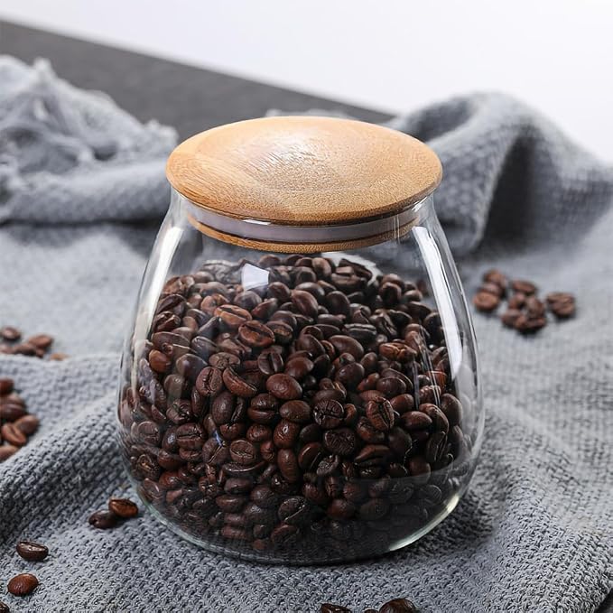 WAIT FLY Mushroom Shape Borosilicate Glass Coffee Bean Storage Container - Image 4