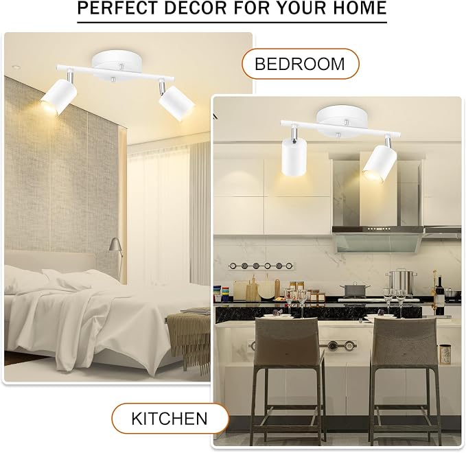 BoostArea LED 2 Light Track Lighting Kit, Flexibly Rotatable Light Head - Image 5