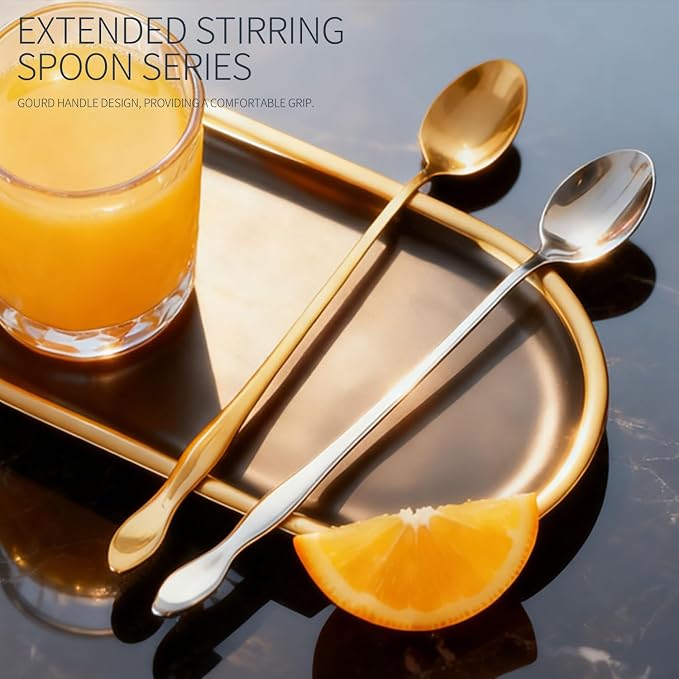 2 PCS Long Coffee Spoons, 7.8 Inch Coffee Stirrers, Ice Tea Spoons, Stainless - Image 4
