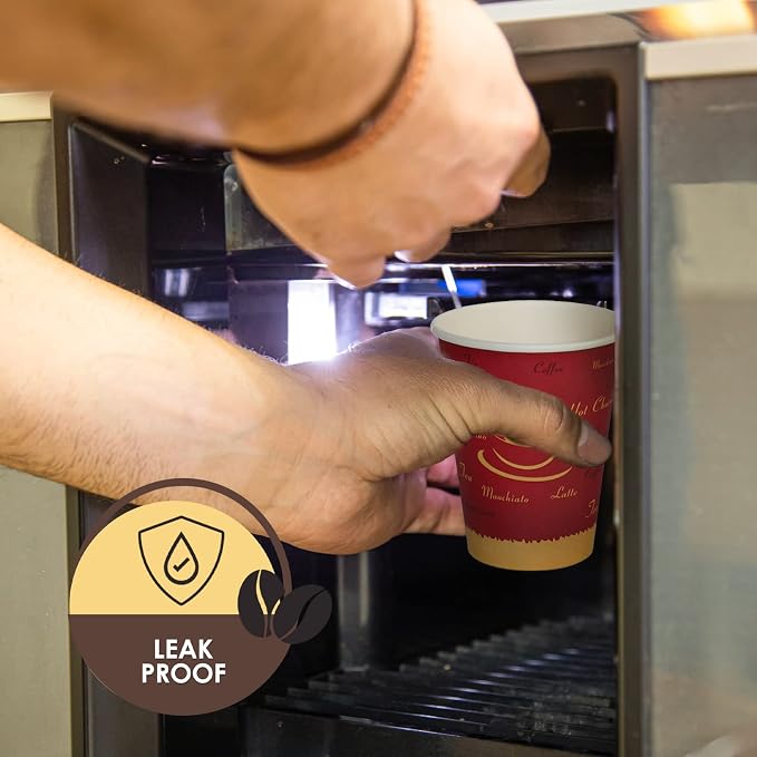 PAMI Disposable Coffee Cups, Single-Use Paper Cups, To-Go Hot Beverage Cups - Image 3