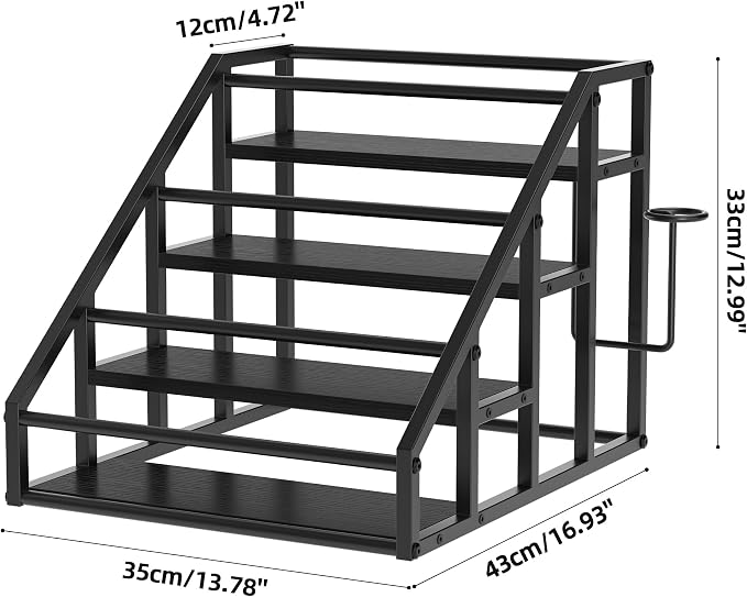 Coffee Syrup Rack Organizer, 4 Tier Countertop Storage Shelves, Kitchen Storage - Image 3