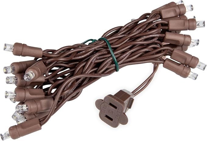 Novelty Lights 7 Feet 20 LED String Light, Pure White on Brown Wire, - Image 4