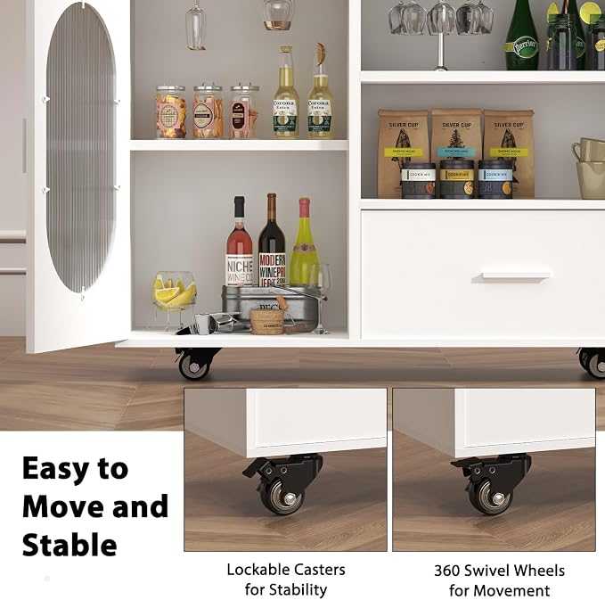 HSH 72.4” Rolling Kitchen Island - Image 6