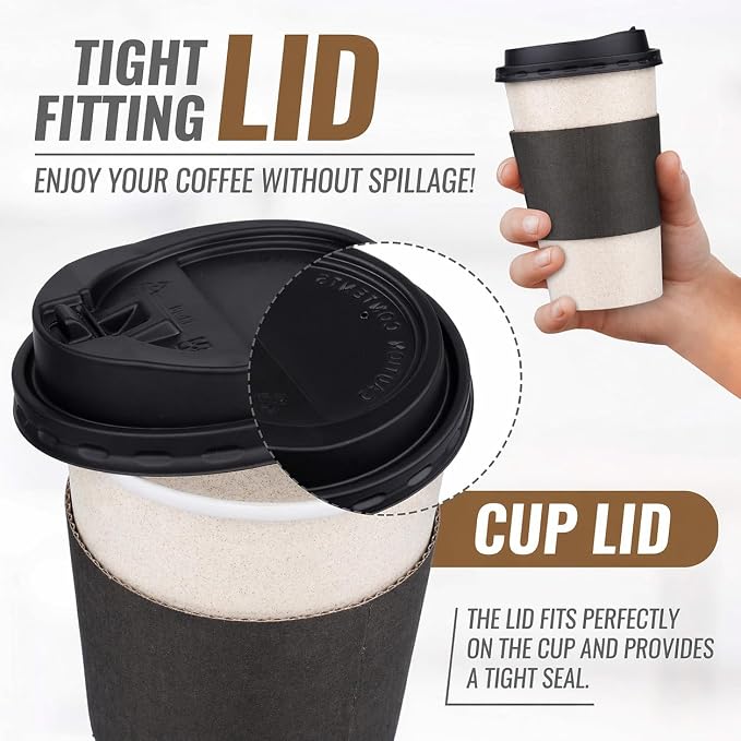 Promora 8 oz Disposable Natural Cream Coffee Cups - Image 7
