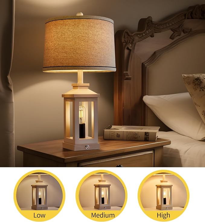 G-SAFAVA 23.75" Retro Farmhouse USB C+A Ports Table Lamp - Image 3