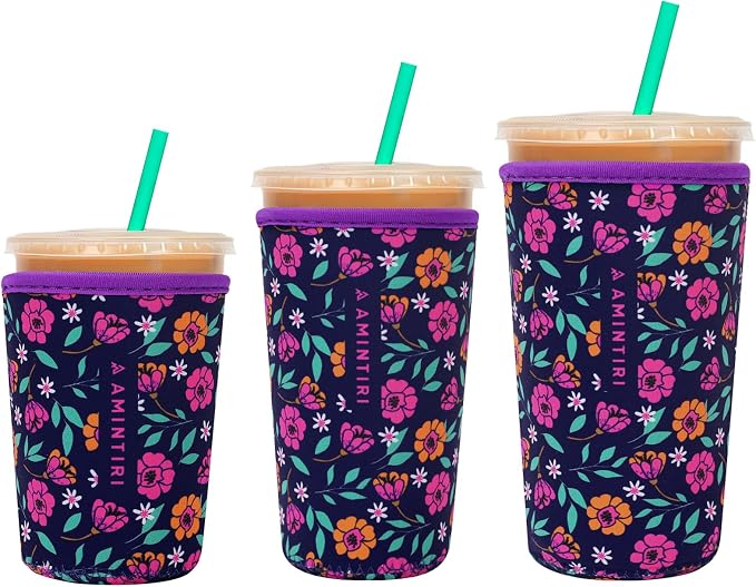 3 Pack Reusable Sleeve for Iced Coffee Cup, Coffee Neoprene Sleeve for Iced&Hot by Unknown