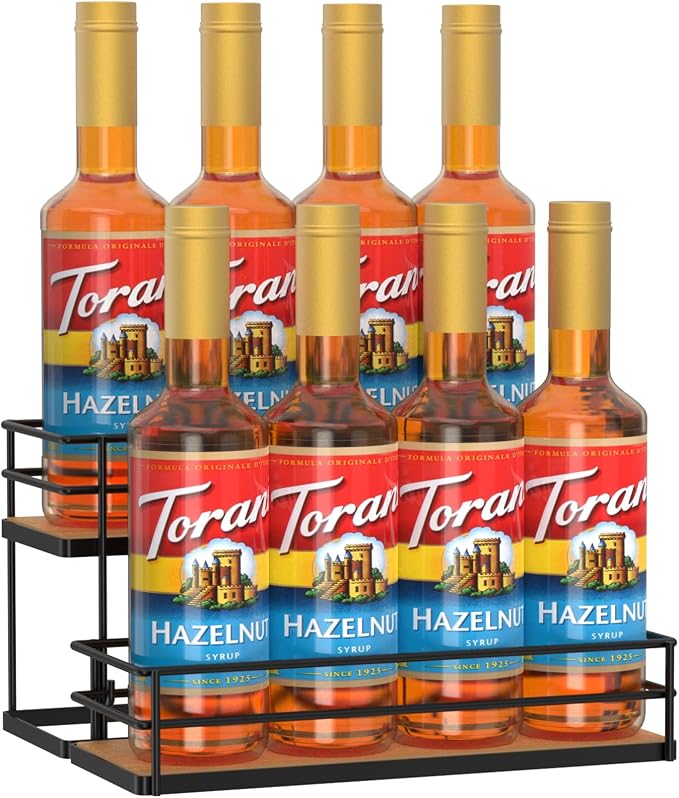 THYGIFTREE Coffee Syrup Rack Organizer 8 Bottle Syrup Holder Stand 2-Tier Syrup by THYGIFTREE