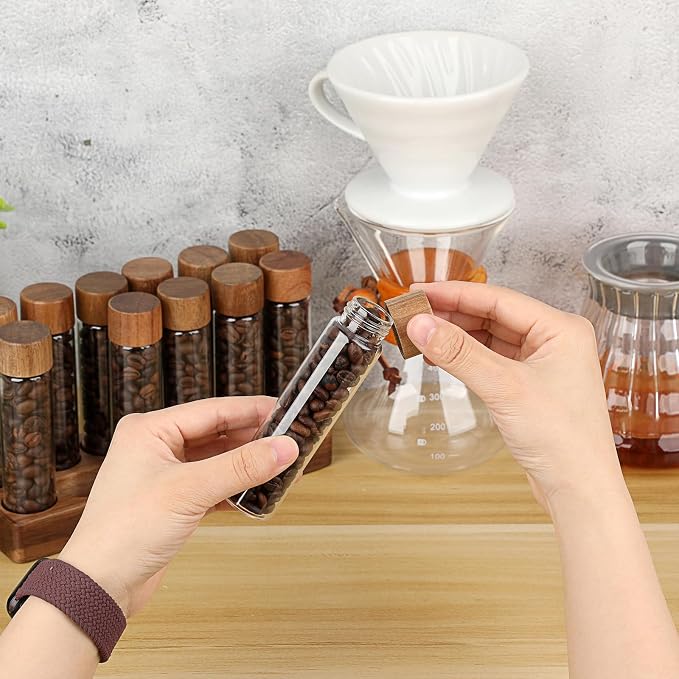 JUXYES Set of 12 Single Dose Coffee Bean Storage Tubes - Image 7