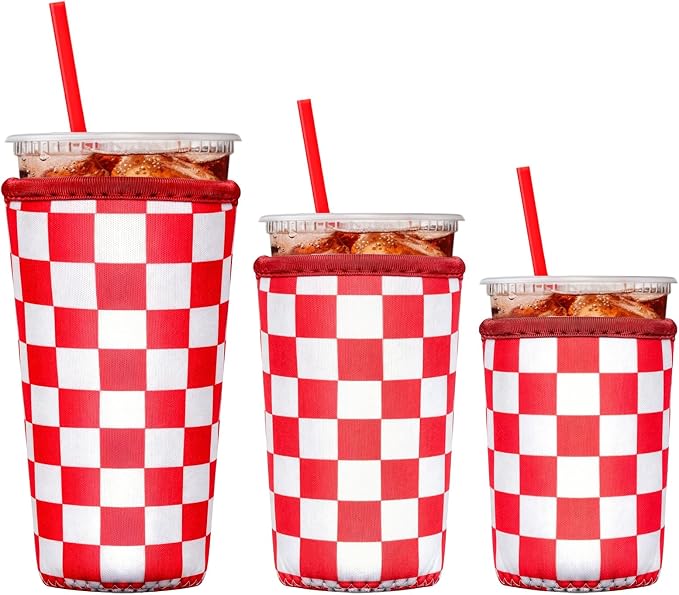3 Pack Reusable Insulated Neoprene Iced Coffee Cup Sleeve Beverage Holder by Unknown