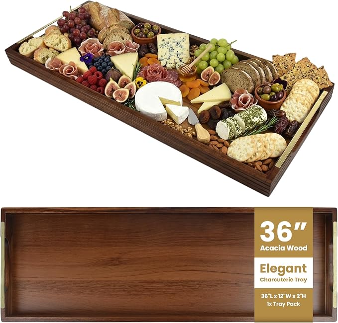 36" Acacia Wooden Charcuterie Board by AbawiNexus