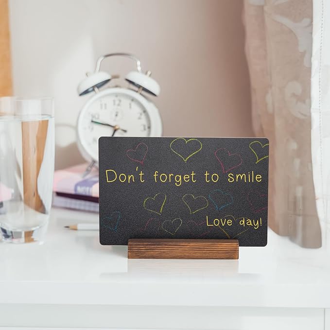 6Pcs Tabletop Chalkboard Sign, 7.8x5 Inch Double-Sided Message Boards, - Image 7
