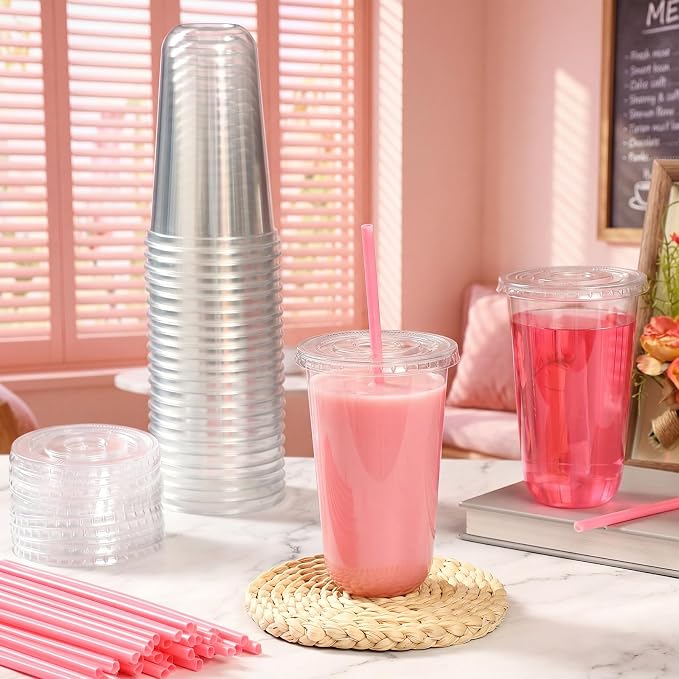 Ziliny 50 Sets Clear Plastic Cups - Image 3