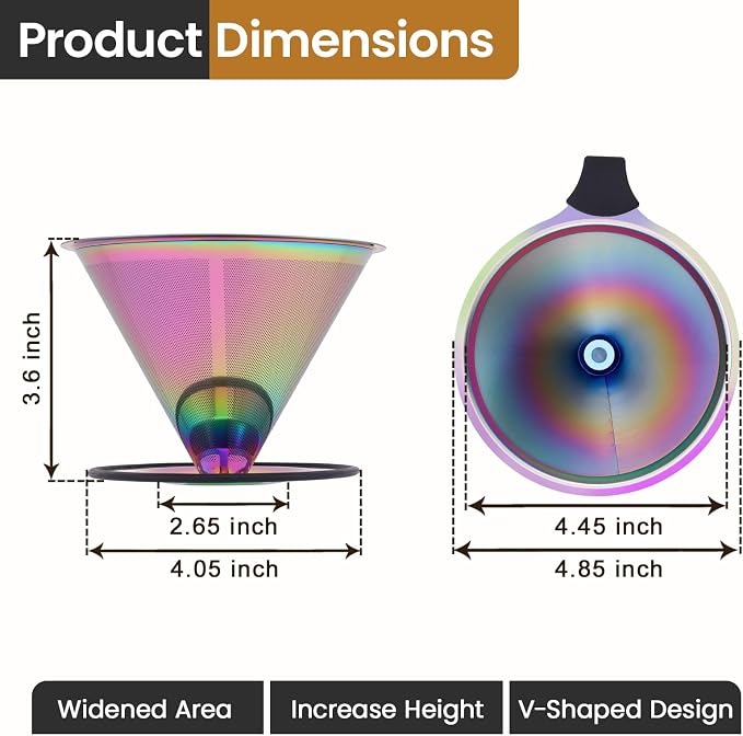 【2.0 Upgraded】 Stainless Steel Pour Over Coffee Filter, Paperless Reusable - Image 3