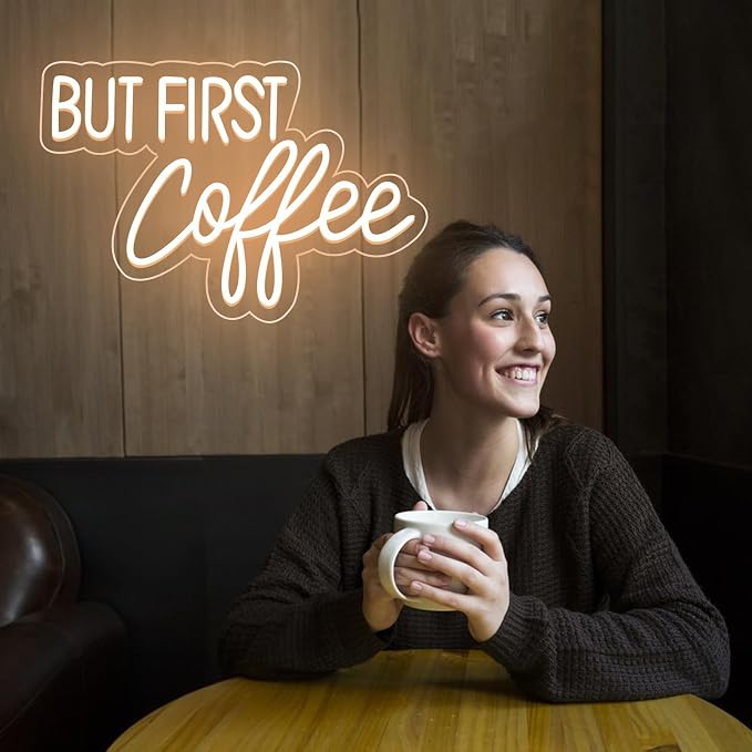 BUT FIRST Coffee Neon Sign Dimmable Led Coffee Sign - Image 6