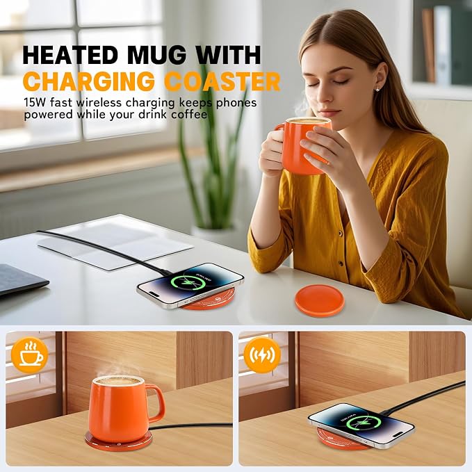 Smart-Warming Ceramic Coffee Cup, 4H Temperature Control - Image 3
