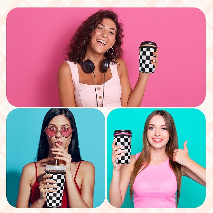 3 Pack Reusable Insulated Neoprene Iced Coffee Cup Sleeve Beverage Holder - Image 8