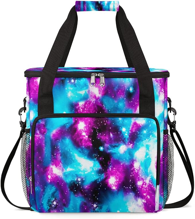 Funny Galaxy Coffee Maker Carring Bag Glitter Space Travel Storage Tote Bag by FengQuGou