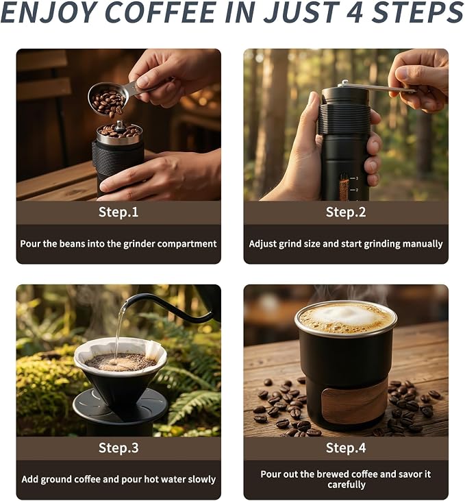 Portable Pour Over Coffee Maker Travel Set - Image 7