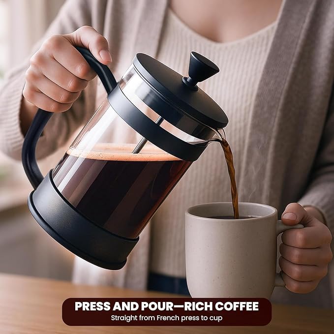 Utopia Kitchen Borosilicate Glass French Press Coffee Maker 21 Oz, - Image 2