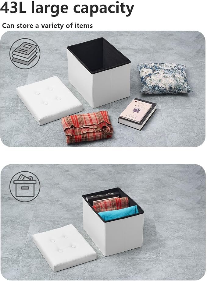 Bsketa Folding Storage Ottoman, Foot Stool - Image 5