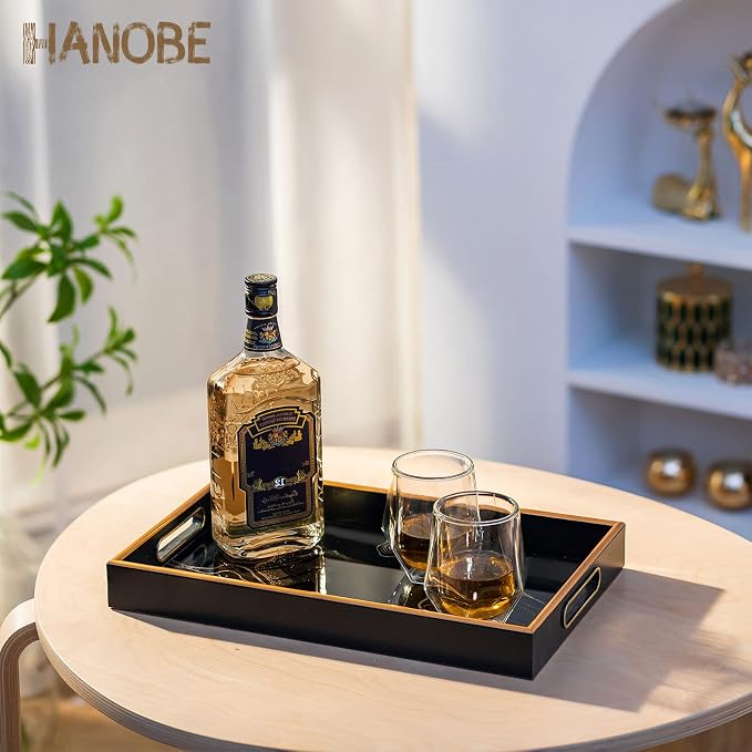 Hanobe Decorative Serving Tray Black: Coffee Table Tray - Image 6