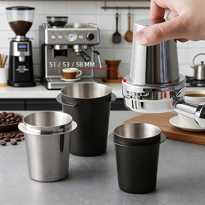 Coffee Dosing Cup 58mm, Stainless Steel Dosing Cup Compatible - Image 3